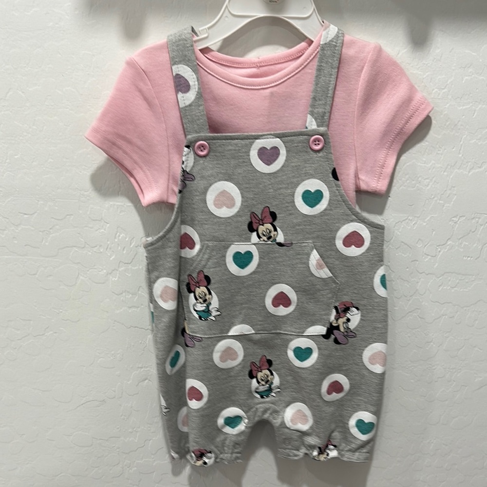 Disney Minnie Mouse Grey and Pink Romper